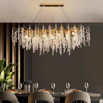 אור צרפתי יוקרה ציצית נברשת קריסטל יצירתי סניף מנורת הסלון, חדר האוכל, חדר השינה יוקרה מועדון תאורה פנימית