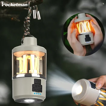 נייד LED פנס קמפינג נטענת USB אוהל חם Dimmable פנס חיצוני חירום דיג טונגסטן בנק כוח המנורה