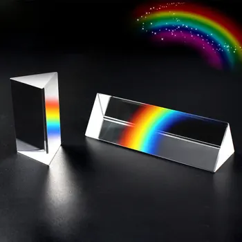 משולש פריזמה קשת פריזמה קריסטל זכוכית צילום Prisme צבע מנסרות פיזיקה האור לילדים להתנסות