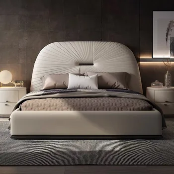 מודרני עיצוב חדש מותאם אישית בגודל קינג למעלה בנרתיק מיטות מעץ, מיטה מרופדים המלון ריהוט חדר שינה