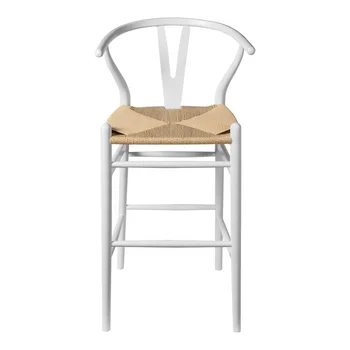 עץ גבוה הכיסא משענת מעוגלת נצרים בר הכיסא עם כבל ארוגים מושב