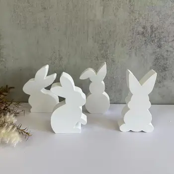 2024 סגנון חדש ארנב נרות ריחניים סיליקון עובש DIY ארנב קישוטים ארומתרפיה טיח עובש מתנות מלאכת עיצוב הבית