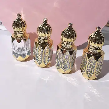4Pcs רול על בקבוקי זהב ריק יוקרה מיני הערבי סגנון זכוכית נייד למילוי המכל שמן אתרי בניחוח נסיעות