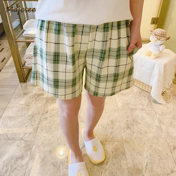 חופשי לישון מכנסי גברים רחב הרגל-התאמה פשוטה נאה הקיץ בסגנון קלאסי מזג Normcore באורך הברך Homewear ההגירה